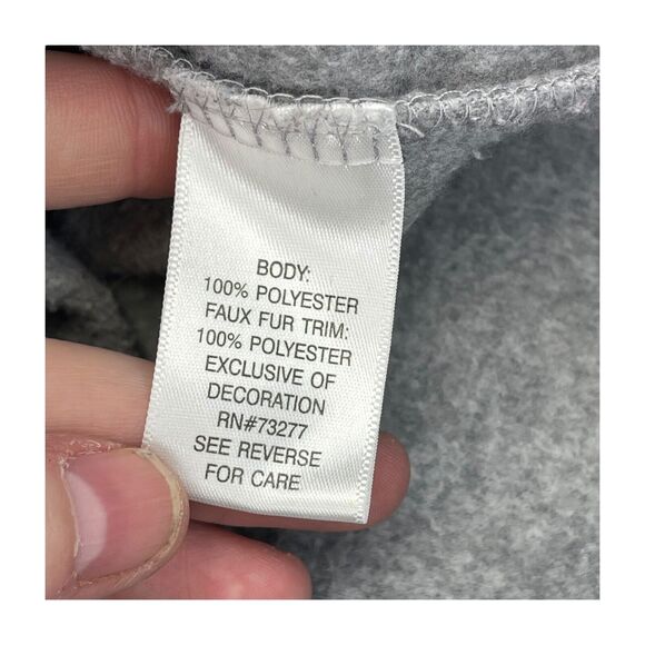 Croft & Barrow Cardigan Sweater Women's Medium Gray Fleece Snowman Full Zip - Picture 7 of 9